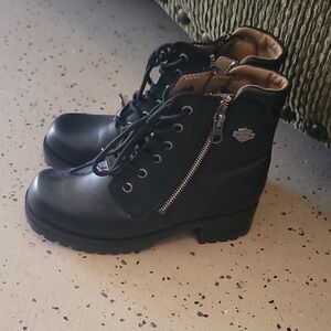 Harley-Davidson Black Chunky Heel Boots 🖤